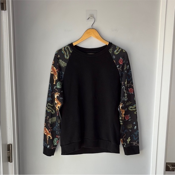 Zara Other - ZARA MAN XL BLACK TIGER PANTHER SNAKE JUNGLE SWEATSHIRT